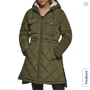 Levi’s olive green puffer jacket